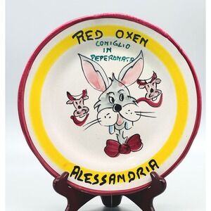 Buon Ricordo Plate Solimene Vietri Ristorante Red Oxen Alessandria Coniglio 1989